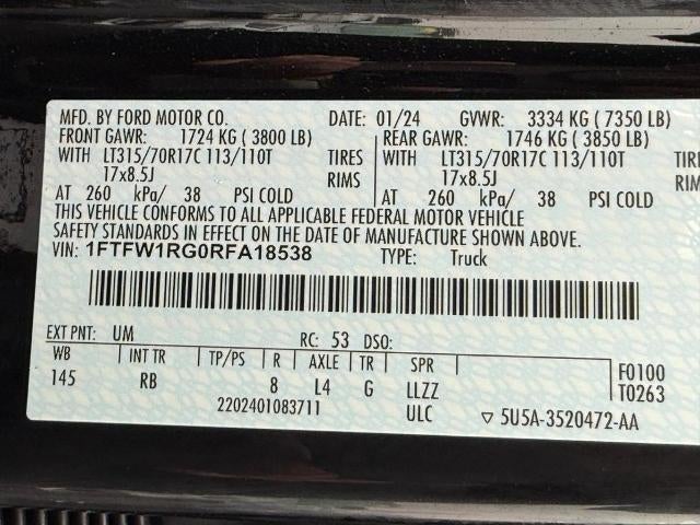 2024 Ford F-150 Raptor 4WD SuperCrew 5.5' Box