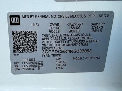 2024 Chevrolet Silverado 1500 Crew Cab Standard Box 4-Wheel Drive Custom Trail Boss