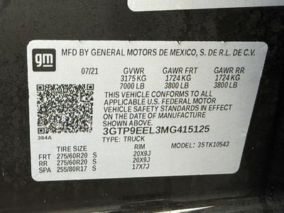 2021 GMC Sierra 1500 Crew Cab Short Box 4-Wheel Drive AT4