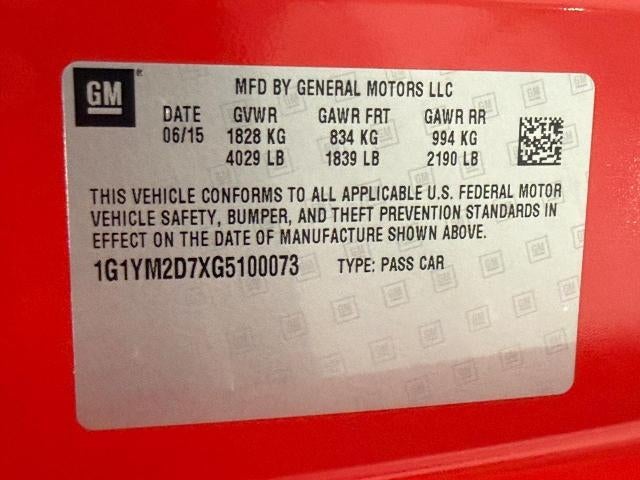 2016 Chevrolet Corvette Stingray Z51 3LT