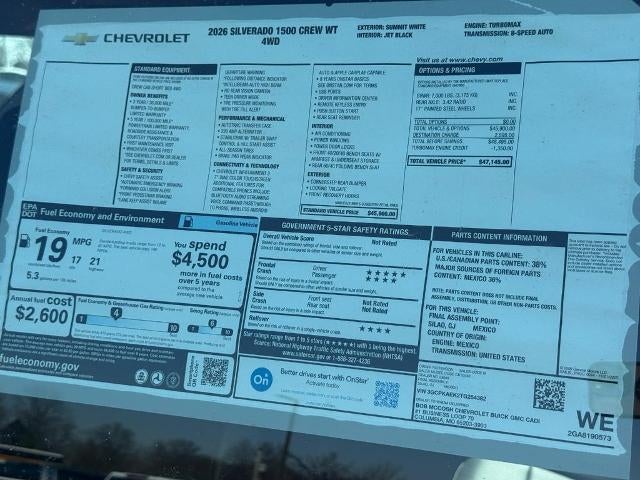 2026 Chevrolet Silverado 1500 WT