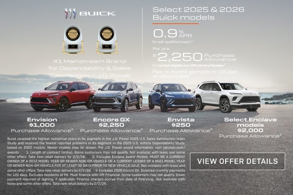 0.9% APR 
FOR WELL-QUALIFIED BUYERS.1

Plus, up to $2,250 PURCHASE ALLOWANCE for current eligible...